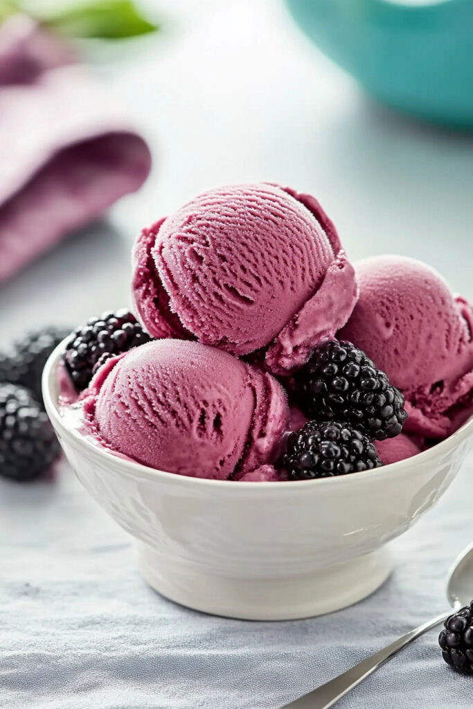 Homemade Blackberry Ice Cream