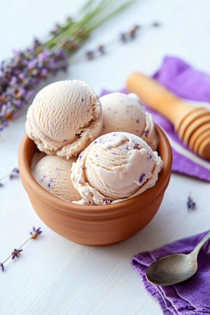 Homemade Honey Lavender Ice Cream