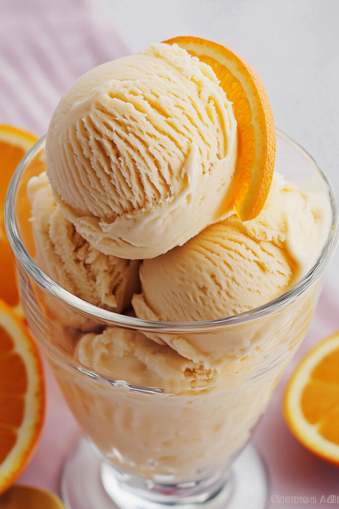 Homemade Orange Ice Cream Special