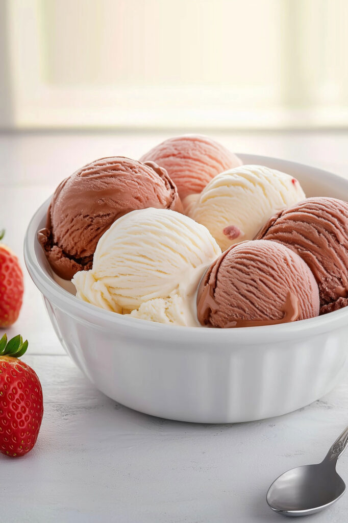 How to Make Chocolate, Vanilla, and Strawberry Ice Cream at Home