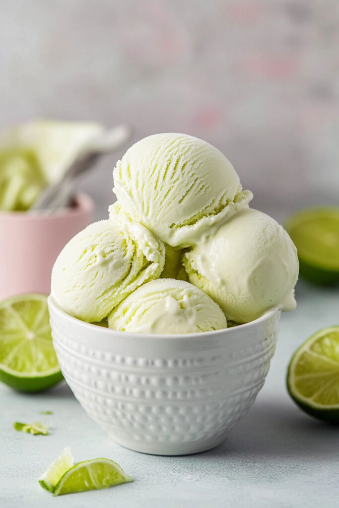 Making Lime Ice Cream