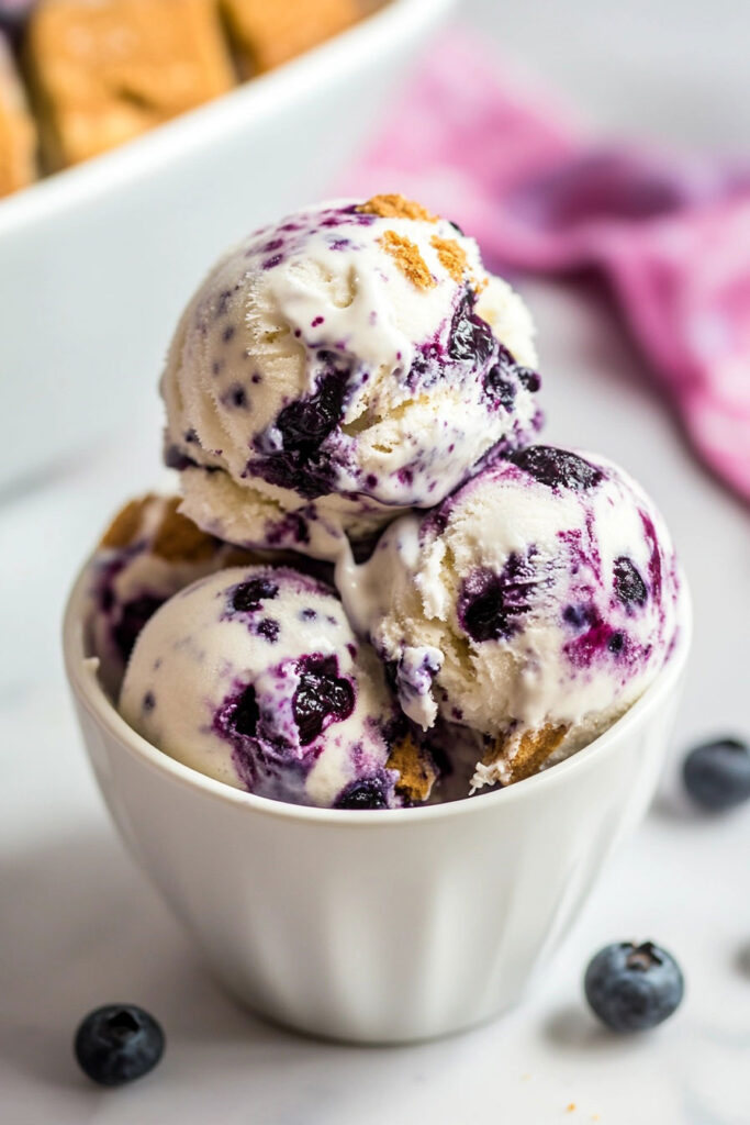 Preparation for Blueberry Cheesecake Ice Cream