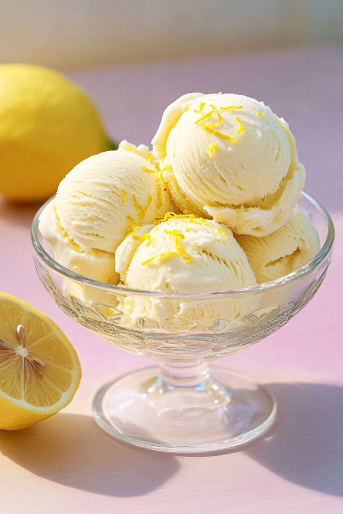 Serving Lemon Custard Ice Cream