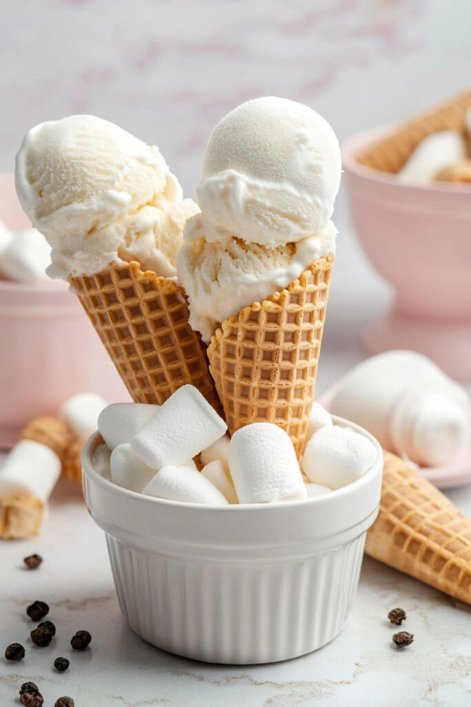 Serving Marshmallow Ice Cream