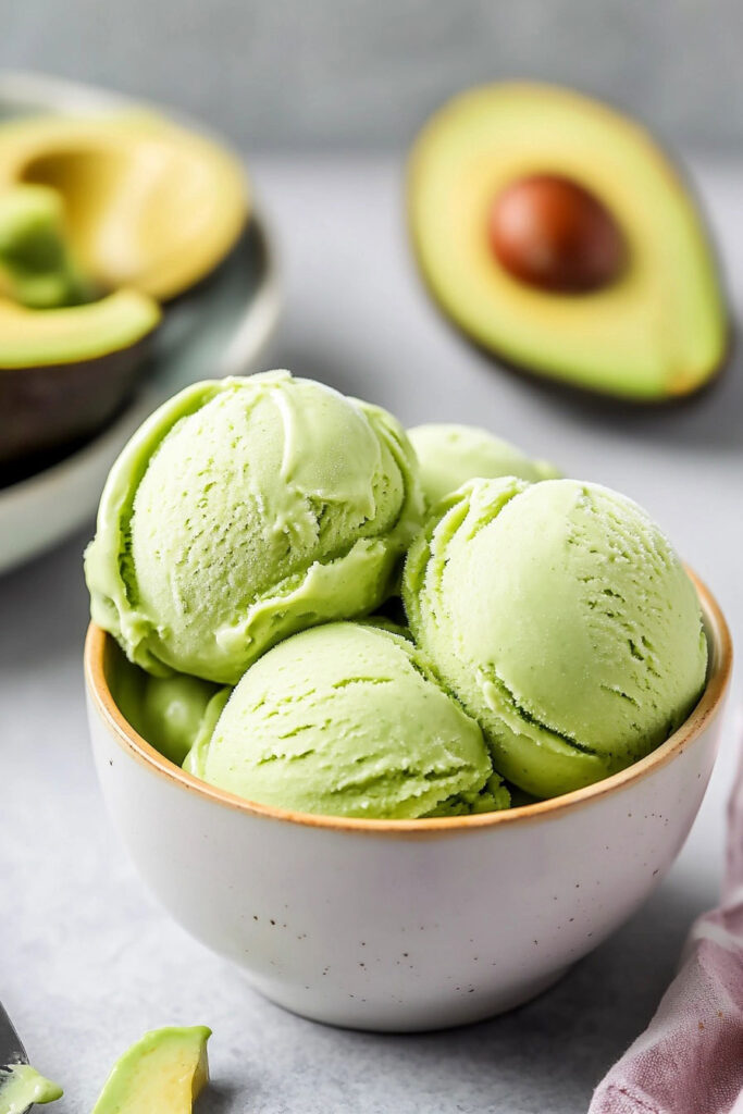 Serving the Avocado Ice Cream