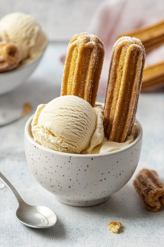 Serving the Churro Ice Cream