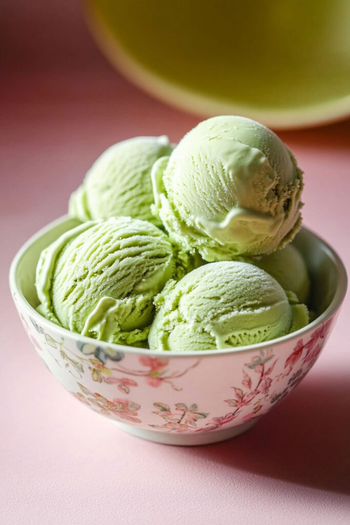 Serving the Green Tea Ice Cream