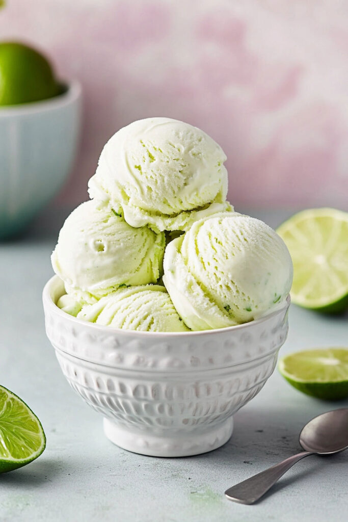 Serving the Lime Ice Cream