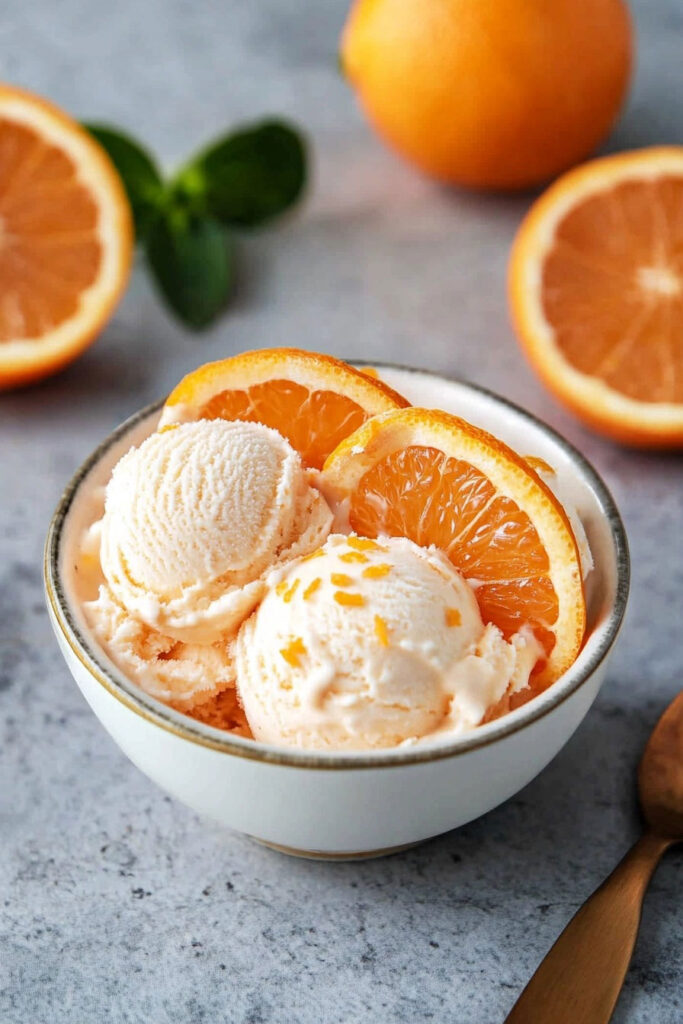 Serving the Orange Creamsicle Ice Cream