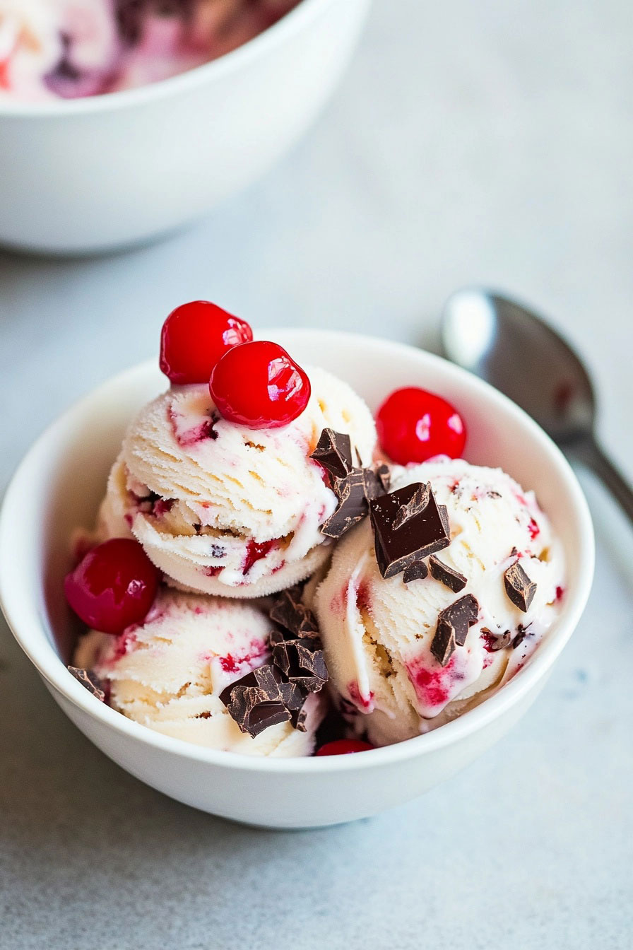 Homemade Cherry Cordial Ice Cream