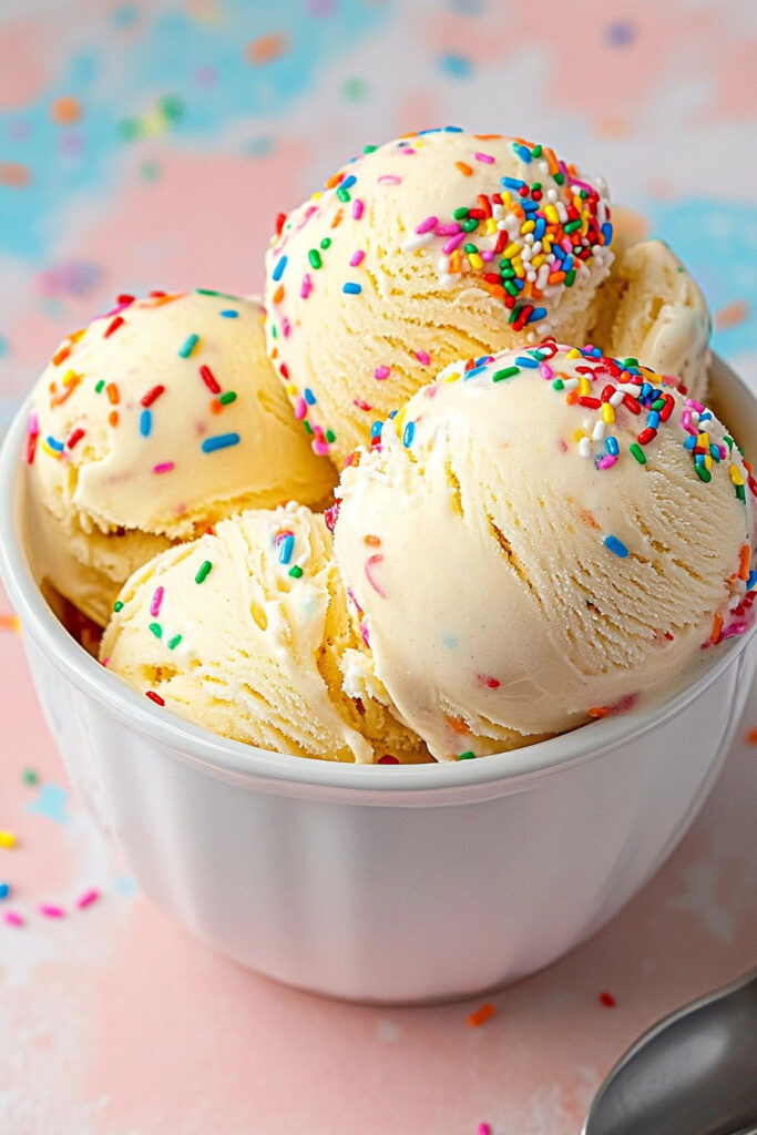 Preparation Steps Cake Batter Ice Cream