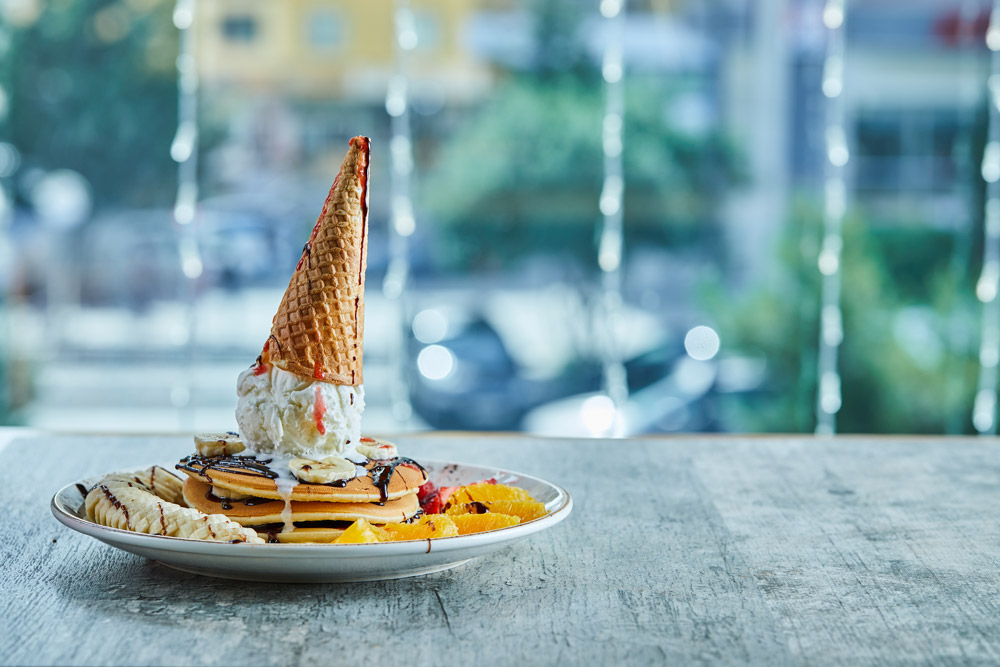 Bake Ice Cream Cone Pancake Stack