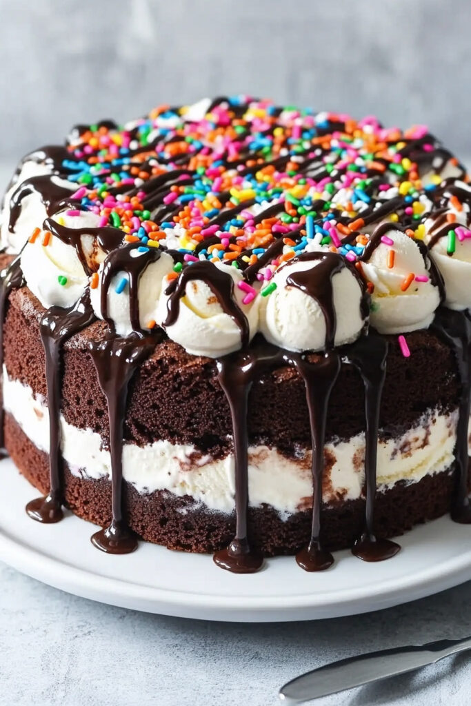 Bake the Fudge Brownie Ice Cream Cake