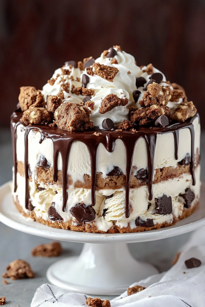 Chocolate Chip Cookie Ice Cream Cake