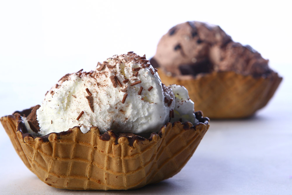 Chocolate Dipped Waffle Bowl Sundae Recipe