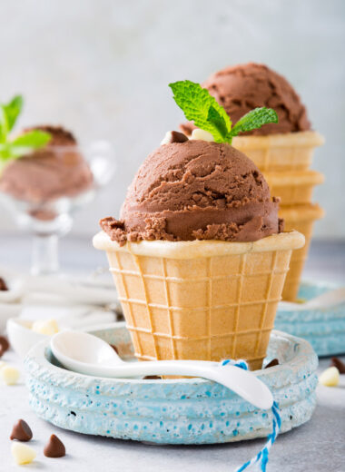 Chocolate Ice Cream in Waffle Cups