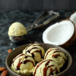 Creamy Coconut Almond Ice Cream with Chocolate Drizzle