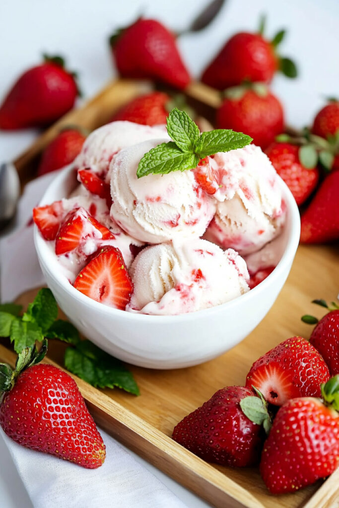 Freeze No-Churn Strawberry Ice Cream