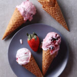 Fresh Berry Swirl Ice Cream Cones