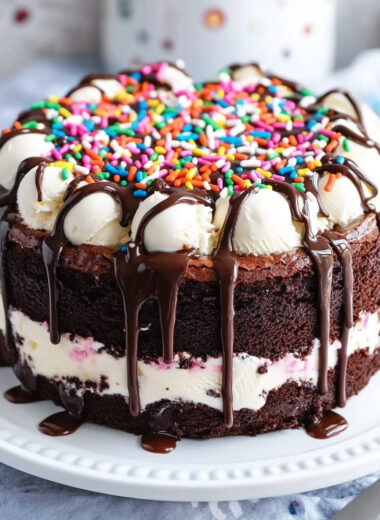 Fudge Brownie Ice Cream Cake