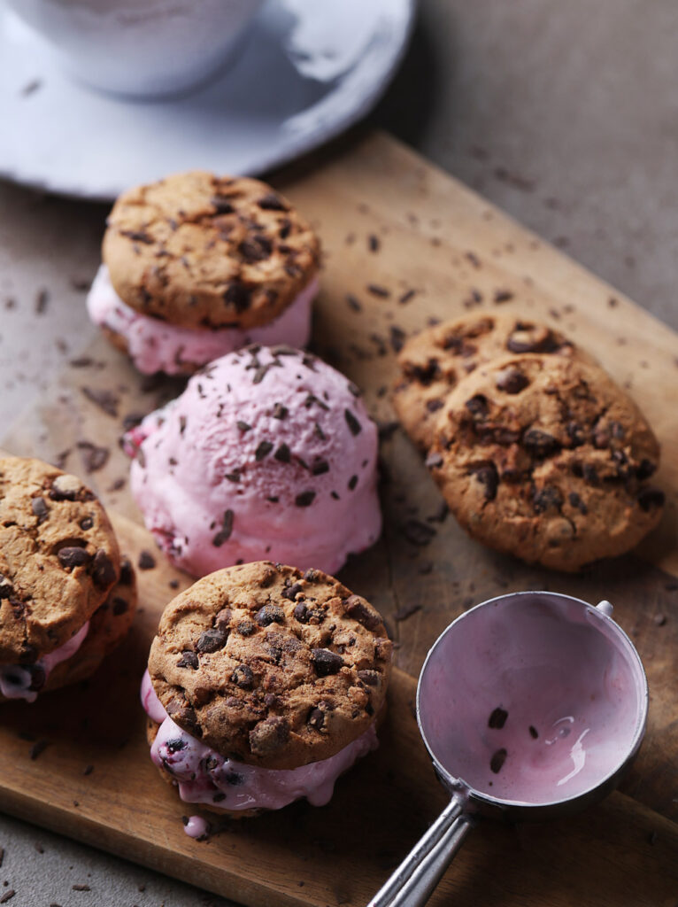 How to Create Chocolate Chip Cookie Ice Cream Sandwiches