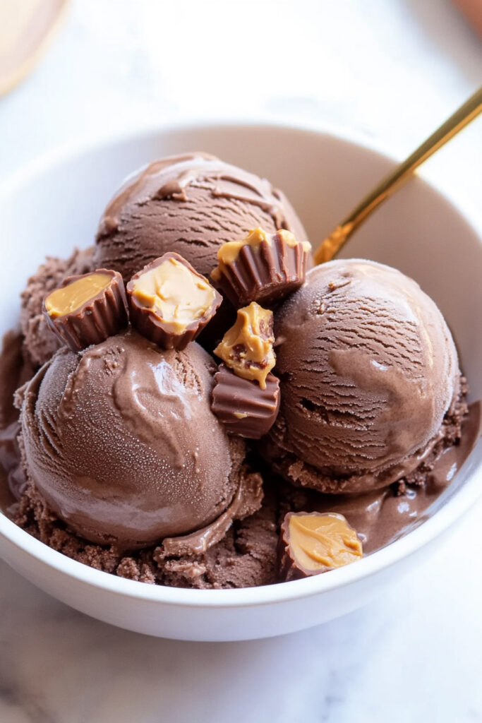 How to Make Ninja Creami Chocolate Peanut Butter Cup Protein Ice Cream