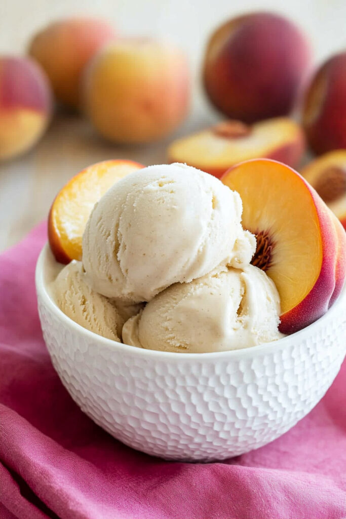 Make No Churn Peach Ice Cream