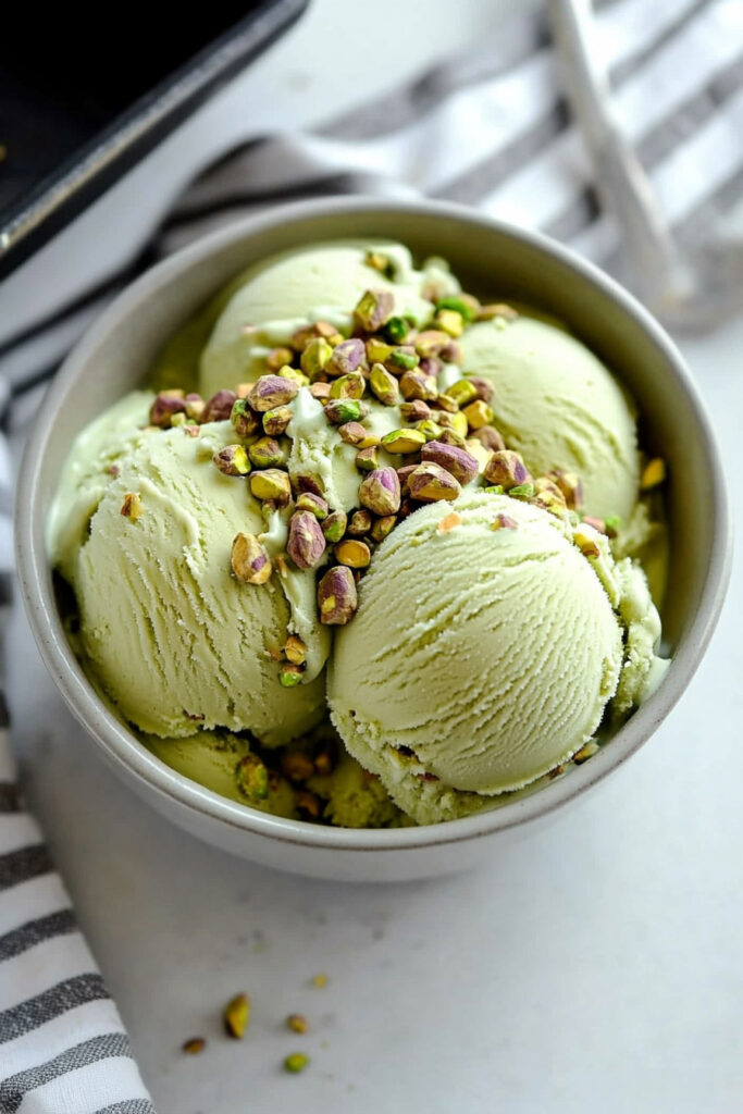 Make No Churn Pistachio Ice Cream