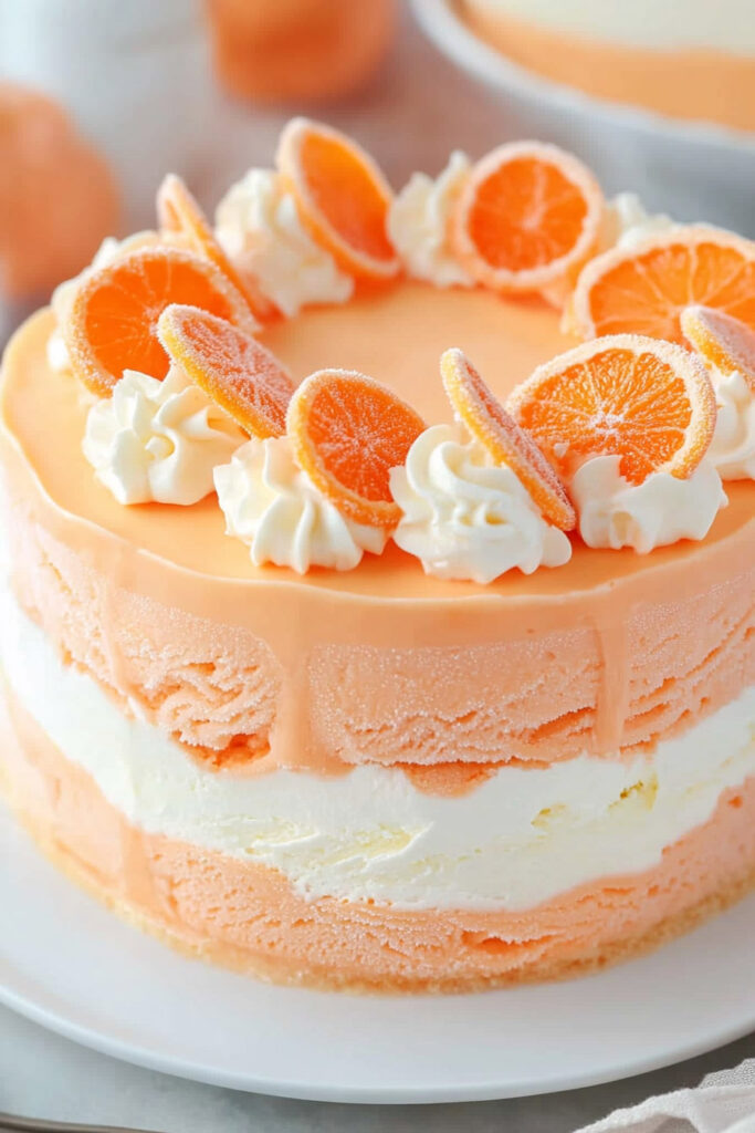 How to Make Orange Creamsicle Ice Cream Cake