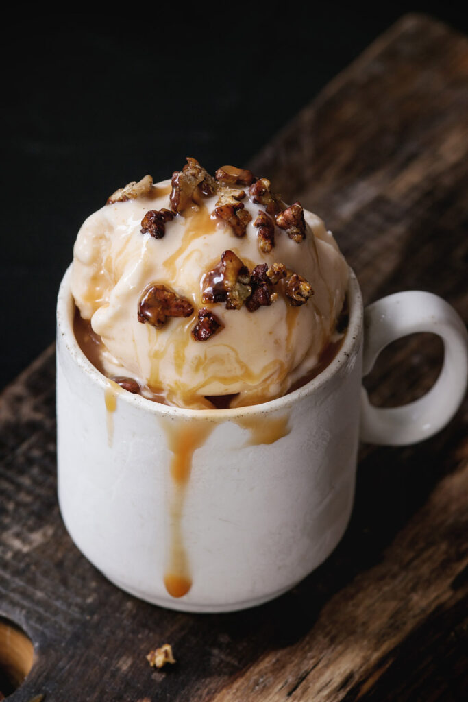 How to Make Salted Caramel Ice Cream with Candied Pecans