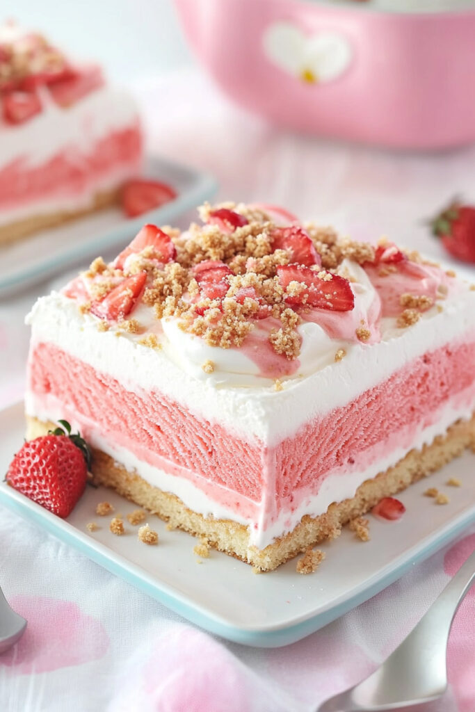 How to Make Strawberry Crunch Ice Cream Cake