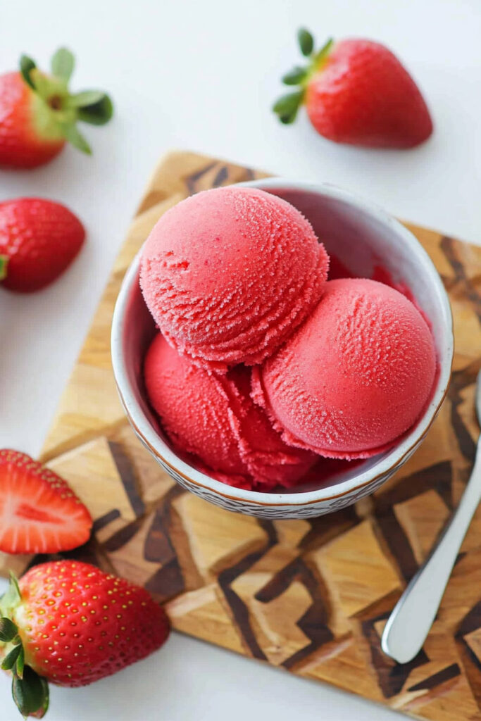 How to Serve Ninja Creami Strawberry Sorbet