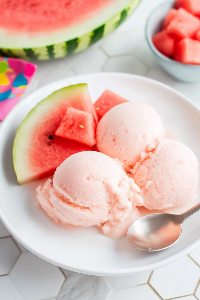 How to Serve Ninja Creami Watermelon Sherbet