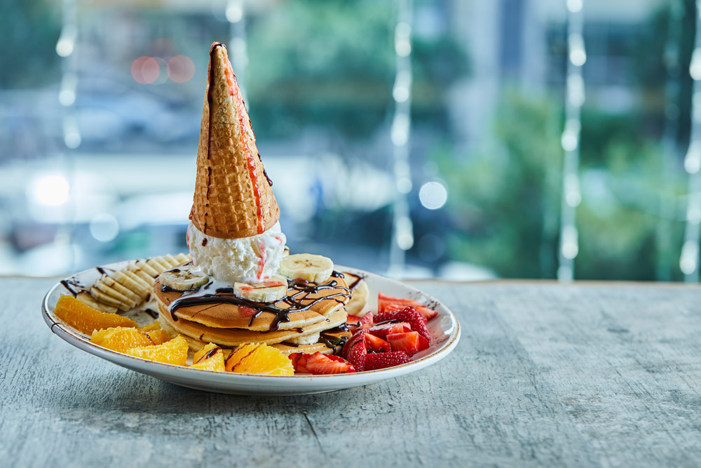 Ice Cream Cone Pancake Stack