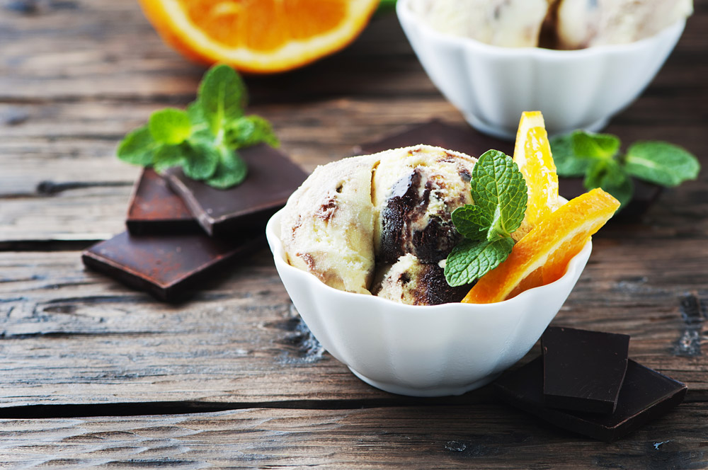 Make Chocolate Swirl Ice Cream with Orange & Mint