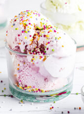 Strawberry & Vanilla Ice Cream Delight with Funfetti Sprinkles