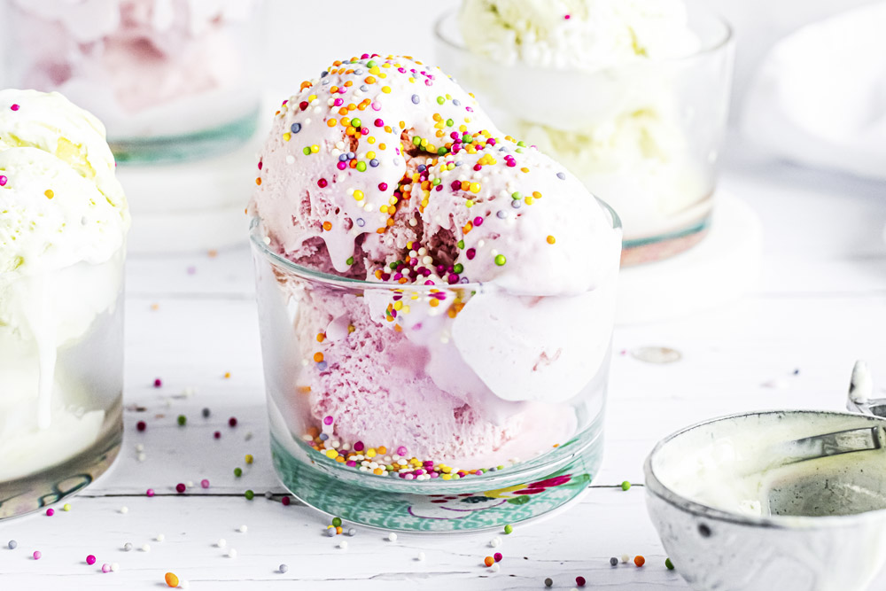 Make Strawberry & Vanilla Ice Cream Delight with Funfetti Sprinkles