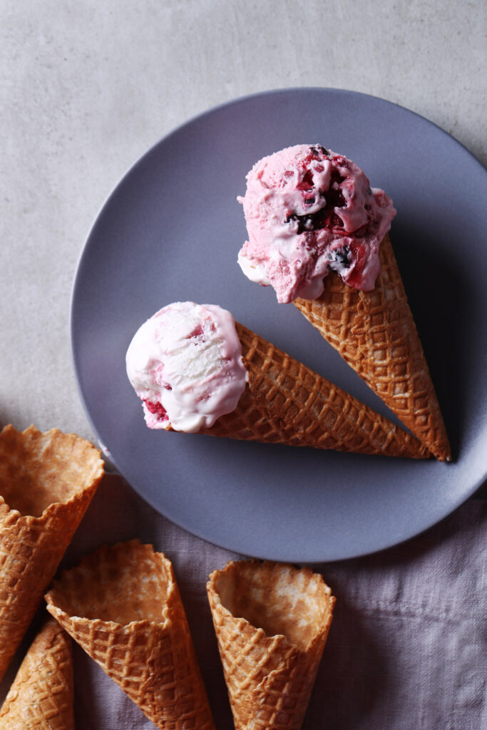 Making Method Berry Swirl Ice Cream Cones