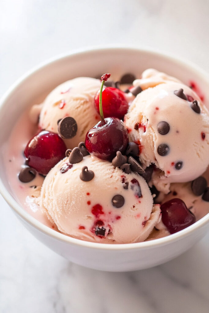 Ninja Creami Boozy Cherry Garcia Ice Cream