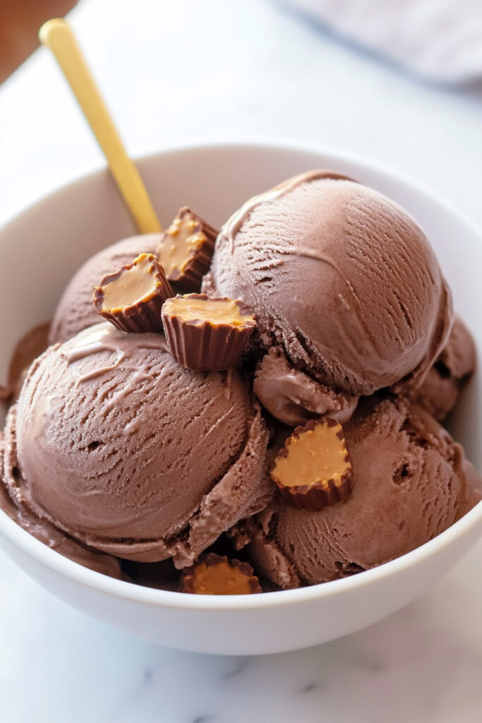 Ninja Creami Chocolate Peanut Butter Cup Protein Ice Cream