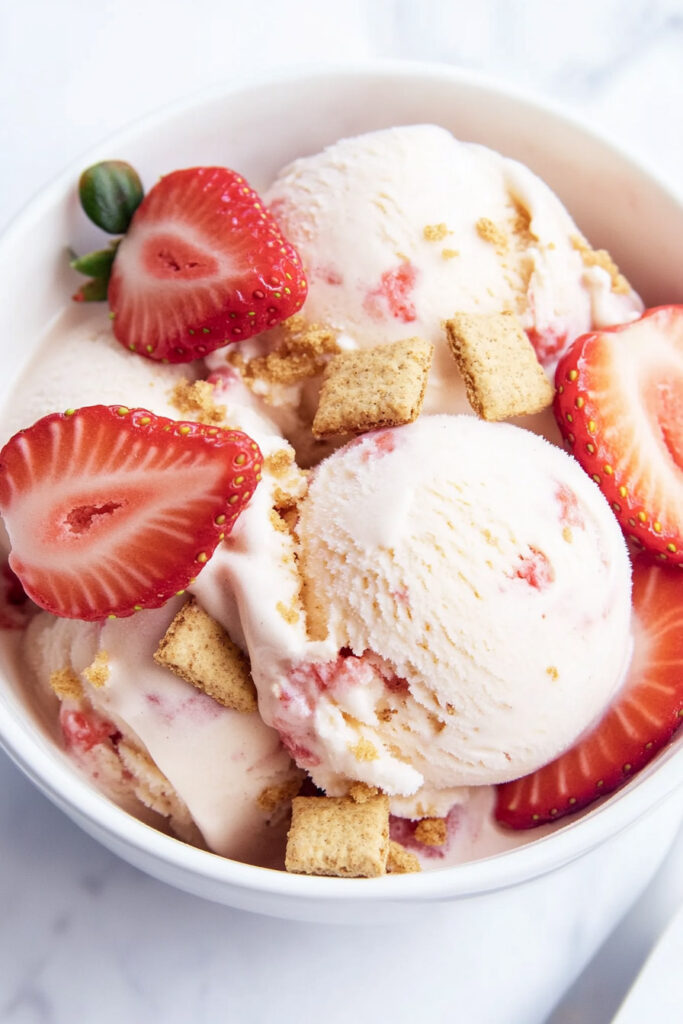 Ninja Creami Strawberry Cheesecake Cottage Cheese Protein Ice Cream Recipe