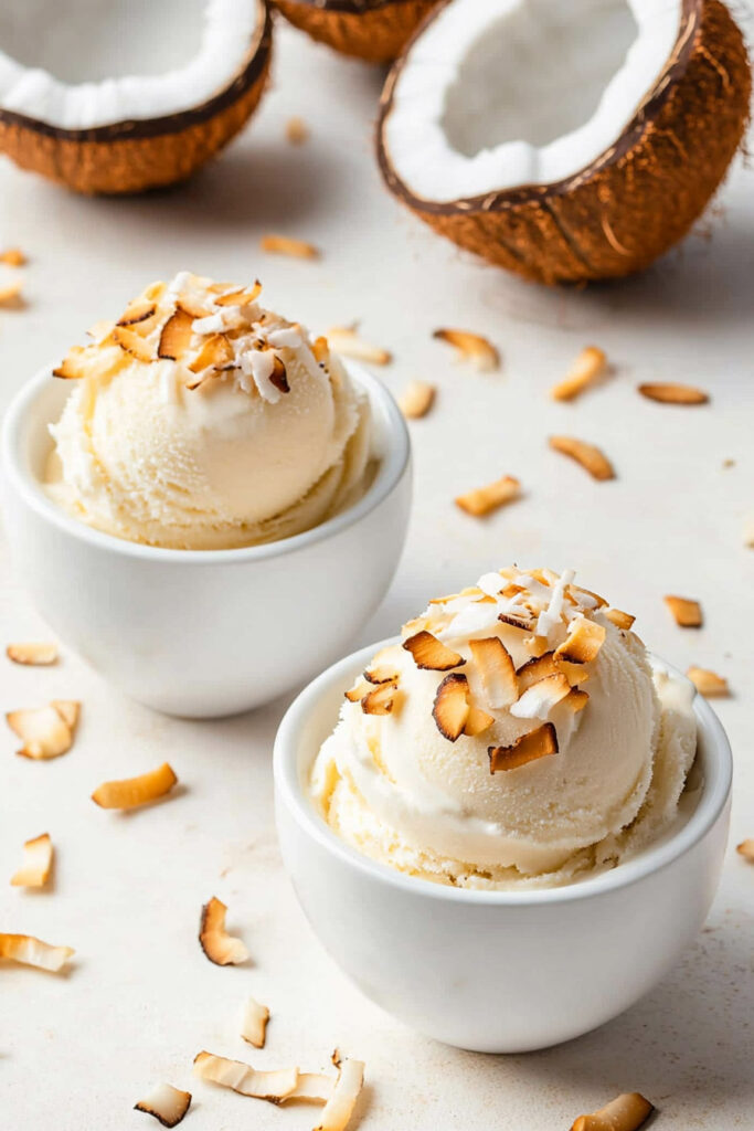 No Churn Coconut Ice Cream