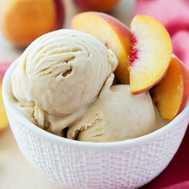 No Churn Peach Ice Cream