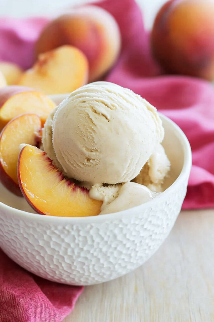 No Churn Peach Ice Cream Recipe