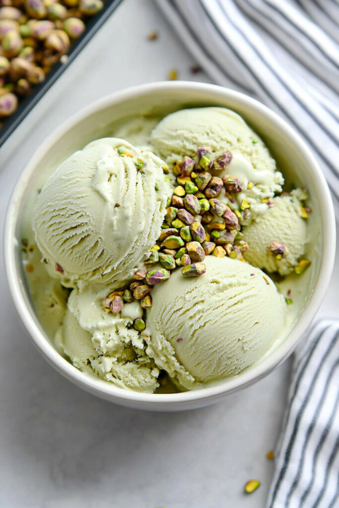 No Churn Pistachio Ice Cream