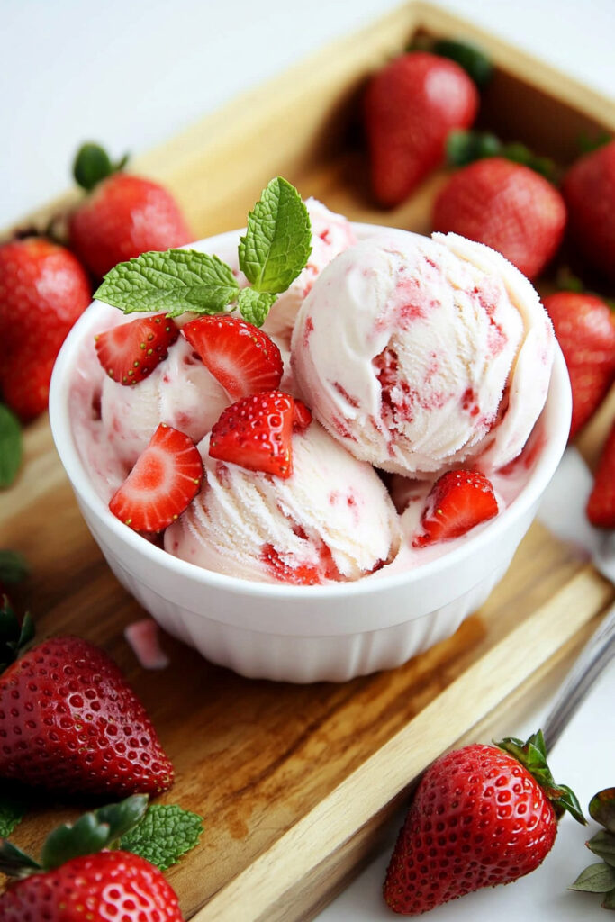 No-Churn Strawberry Ice Cream