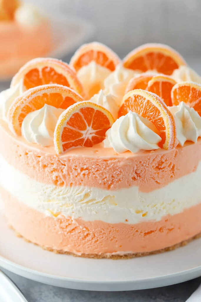 Orange Creamsicle Ice Cream Cake