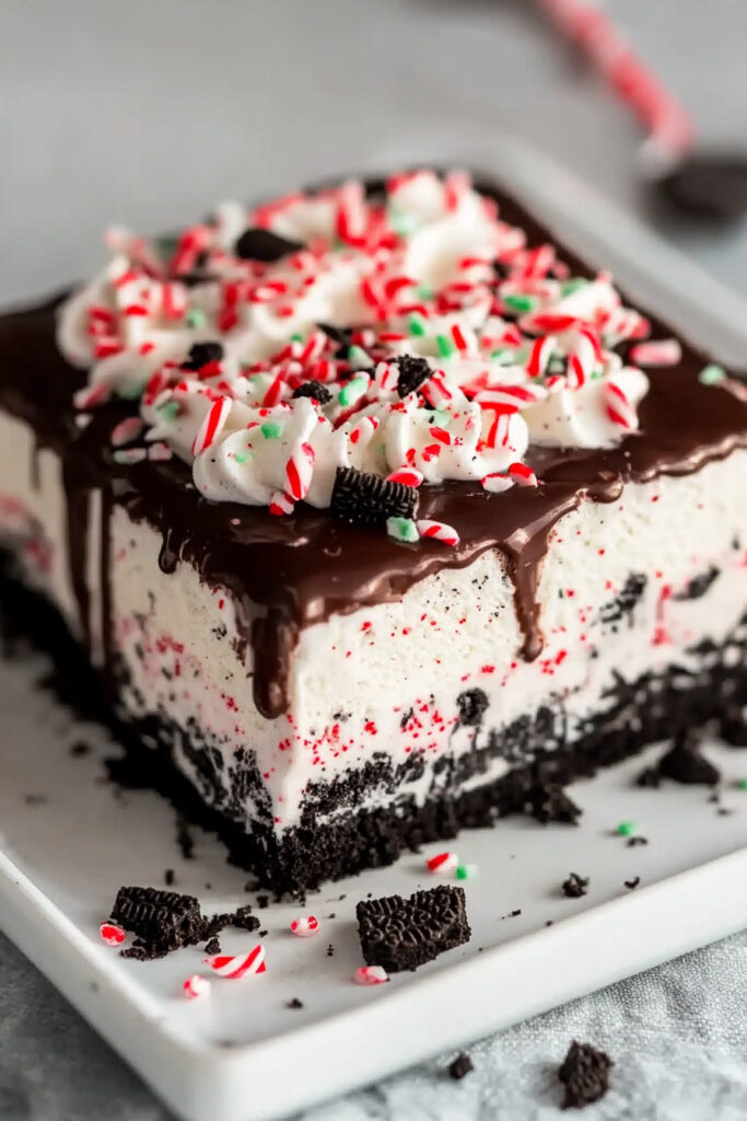 Peppermint Oreo Ice Cream Cake