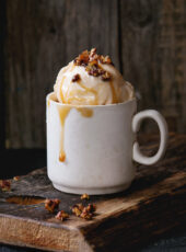 Salted Caramel Ice Cream with Candied Pecans