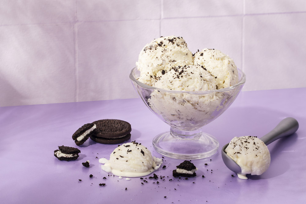 Serving Cookies and Cream Ice Cream Delight